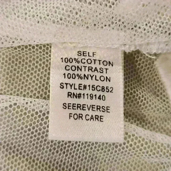 NEW NWT Double Zero Mesh Boho Top Romance Blouse, Size Small, Ivory - Picture 8 of 9